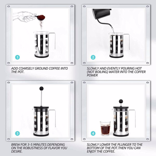 True Origin Roast Stainless Steel French Press — 600ml