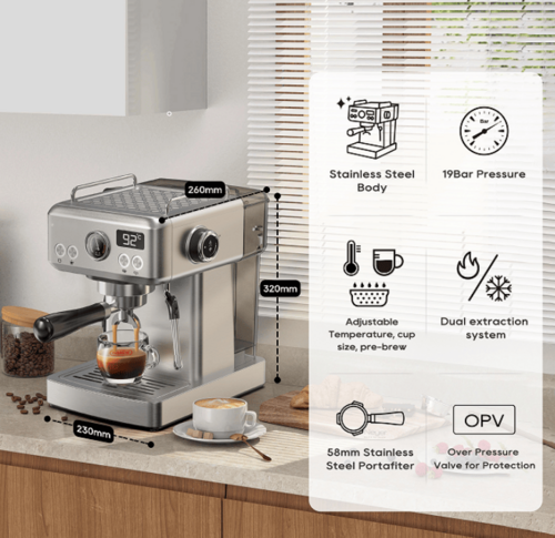 True Origin Roast 20-Bar Semi-Automatic Espresso Machine — Cold & Hot Brew