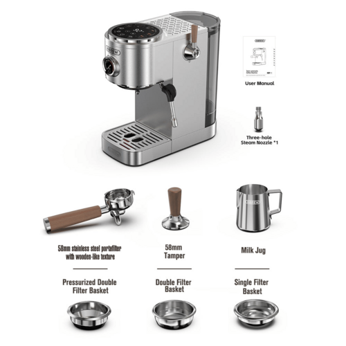 True Origin Roast 2100W Semi-Automatic Espresso Machine — 95°C Precision Brew
