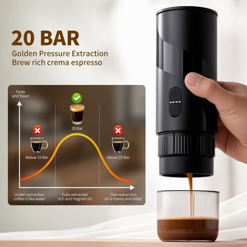 True Origin Roast Portable Electric Espresso Machine — Travel & Car