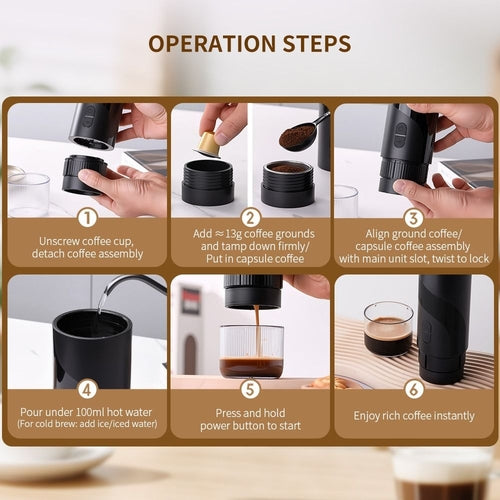 True Origin Roast Portable Electric Espresso Machine — Travel & Car
