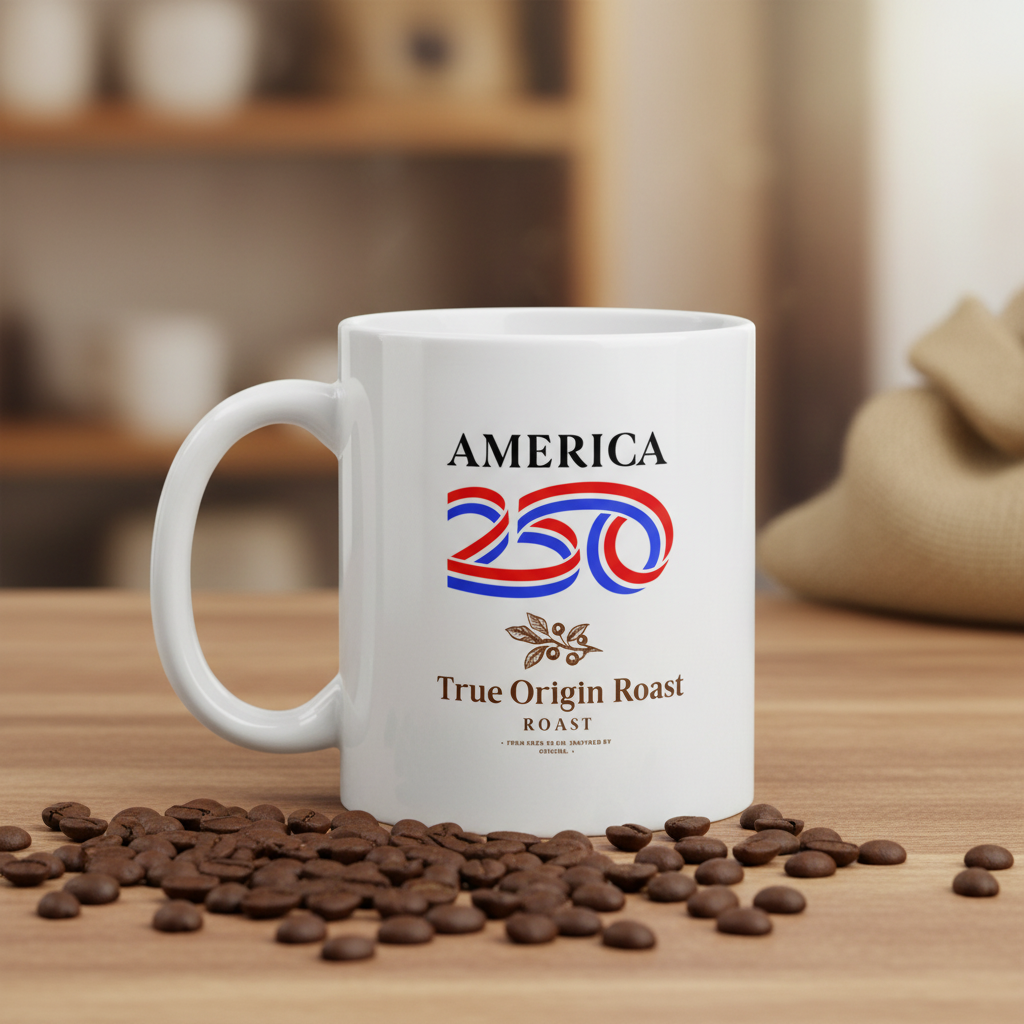 True Origin Roast x America 250 Mug Mockup